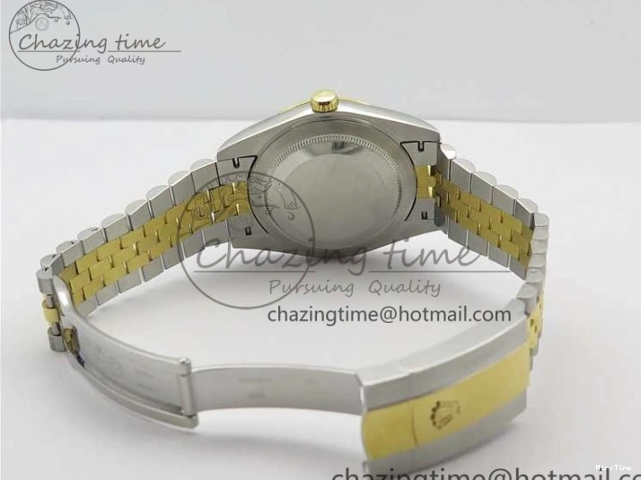 MiroTime 0519 DateJust 41 SS YG 126333 Fluted Bezel DJF Best Edition 904L Steel Gray Dial Green Roman Markers on Jubilee Bracelet A Seasonal 3194
